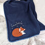 Fox Personalised Baby Blanket New Baby Gift, thumbnail 3 of 4