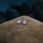 Moonstone Stud Earrings In Sterling Silver, thumbnail 4 of 12