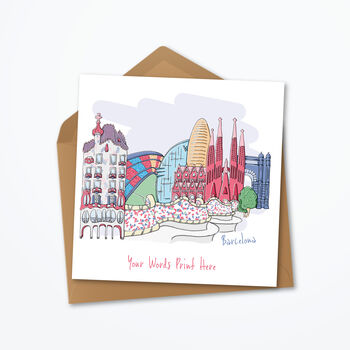 Personalised Barcelona Greeting Card, 3 of 4