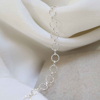Sterling Silver Shimmer Link Anklet, 5 of 6