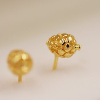 Pine Cone Stud Earrings In Sterling Silver, 5 of 12