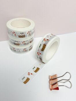 Christmas Pudding And Candy Cane Washi Tape, 2 of 5