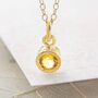 Citrine November Birthstone Gold Plated Silver Necklace, thumbnail 1 of 10