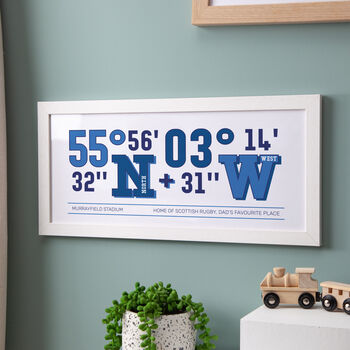 Rugby Stadium Coordinates Framed Print, 2 of 2