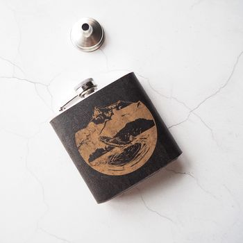 Personalised Fisherman's Leather Flask, 2 of 5