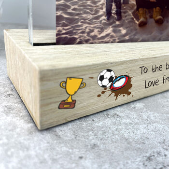 Personalised 'Our Adventures' From The Kids/Grandkids Wooden Base 6x4' Photo Frame, 6 of 7