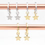 Gold Plated And Sterling Silver Star Charm Earrings, thumbnail 3 of 7