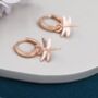 Sterling Silver Dragonfly Huggie Hoops, thumbnail 3 of 12