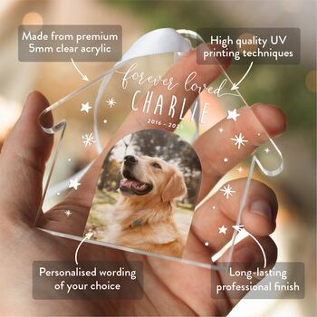 Personalised Pet Memorial House Ornament Photo And Name, 3 of 8