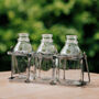 Set Of Three Vintage Style Mini Milk Bottles In A Crate, thumbnail 2 of 2