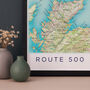 Framed And Personalised Route 500 Scotland Map Print, thumbnail 3 of 6