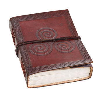 Indra Celtic Open Triskelion Leather Journal, 6 of 10