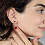Emerald Heart May Birthstone Stud Earrings, thumbnail 2 of 3