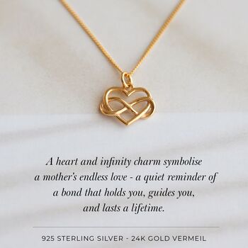To My Mum Necklace, Infinity Heart Pendant, Sterling Silver Personalised Gift, 3 of 10