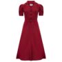 Lisa Dress In Windsor Wine Vintage 1940s Style, thumbnail 1 of 2
