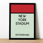 New York Stadium Monopoly Rotherham Football Print, thumbnail 1 of 2