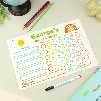 Personalised Kids Rewards Chart And Dry Wipe Pen, 5 of 5