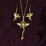 Dragon Set Pendant,Earrings 18ct Gold On Silver, thumbnail 1 of 2
