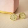 Gold Plated Coil Disc Stud Earring, thumbnail 1 of 5