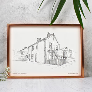 House Warming And New Home Gifts Ideas Notonthehighstreet Personalised House Portrait Line Drawings Housewarming Gifts