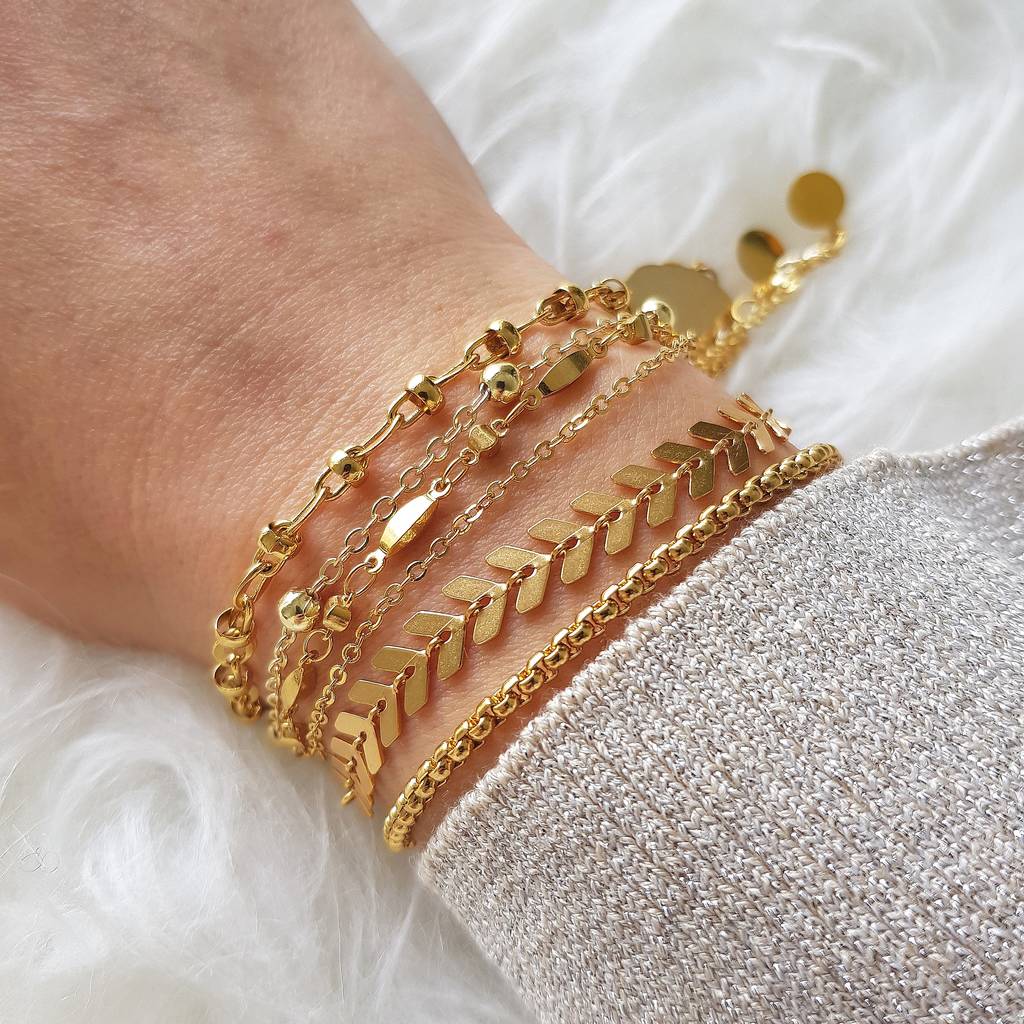 Gold Dainty Stacking Bracelet Set By Misskukie Notonthehighstreet Com
