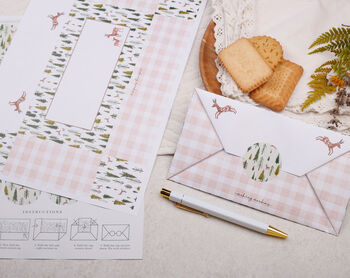 A4 Origami Writing Paper That Folds Into An Envelope With Christmas Reindeer Design, 5 of 5