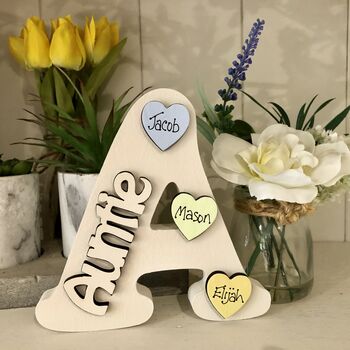 Personalised Auntie A Letter Ivory Birthday Gift, 2 of 10