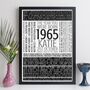 Personalised 60th Birthday Print Gift Year Facts 1964 1965, thumbnail 9 of 12