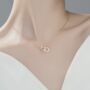 Sterling Silver Crystal Interlocking Circles Pendant Necklace, thumbnail 2 of 6