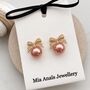 Pearl Bauble Crystal Bow Earring, thumbnail 1 of 2