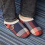 Todd Navy And Orange Check Mens Slippers Indoor/Garden Shoes, thumbnail 4 of 10