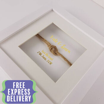 Personalised 'Tied The Knot' Framed Wedding Gift, 2 of 4