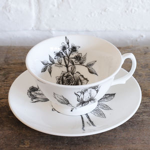 Fine Bone China Tea Cup And Saucer Set Giftboxed By Sarah Horne Fine Bone China Tea Cup And Saucer Set Giftboxed By Sarah Horne Botanicals Notonthehighstreet