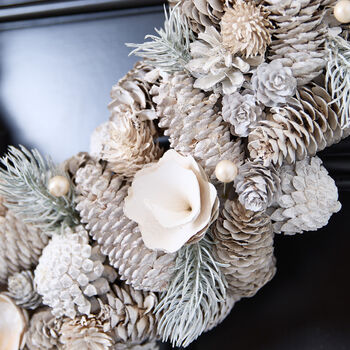 Large Winter Snowdrop Deluxe Wreath, 3 of 4