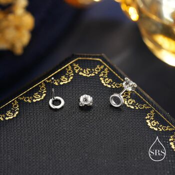 Sterling Silver Tiny Open Circle Stud Earrings, 7 of 12