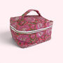 Vanity Bag | Quilted Cotton Toiletry Bag | Pink Garden Floral Block Print, thumbnail 1 of 5