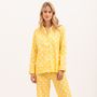Women's Yellow And White Cotton Polka Dot Pyjamas, thumbnail 2 of 4