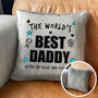 Personalised The World's Best Dad Faux Fur Cuddle Cushion Daddy, Dad, Pops, Papa, thumbnail 1 of 5