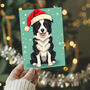 Border Collie Christmas Jumper Christmas Card, thumbnail 1 of 5