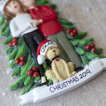 Personalised Couple With Dog Christmas Decoration, 4 of 7