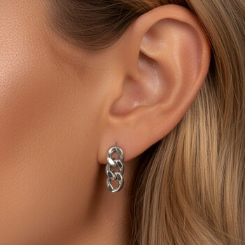 Women's Sterling Silver Short Chain Dangle Earrings, 3 of 5