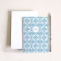 Blue Moroccan Tile Greetings Card, thumbnail 1 of 2