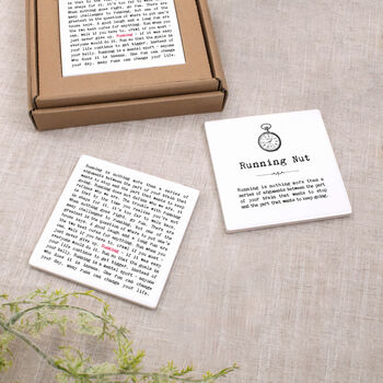 Set Of Two Ceramic Running Coasters In Gift Box, 3 of 11