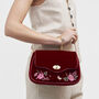 Mary Floral Embroidered Red Velvet Clutch, thumbnail 2 of 8