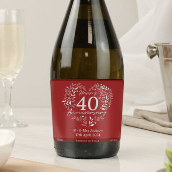 Personalised 40th Ruby Wedding Anniversary Prosecco, 2 of 3