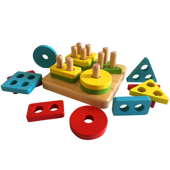 Wooden Stack And Learn Geometric Shape Puzzle, 2 of 10