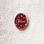'I Believe' Red Enamel Pin Badge, thumbnail 2 of 12