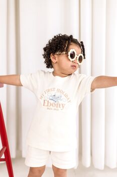 My First Holiday Embroidered Personalised Holiday T Shirt And Shorts Travel Set, 4 of 8