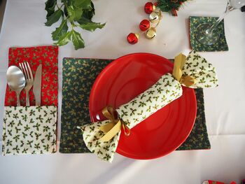 Cream Holly Reusable Pullable Christmas Crackers, 7 of 8