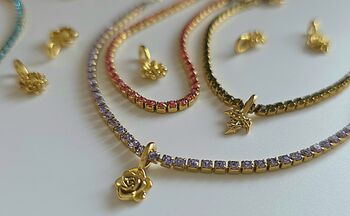 Personalised Birthstone Tennis Bracelet In 18 K Gold Plated Stainless Steel, 2 of 10